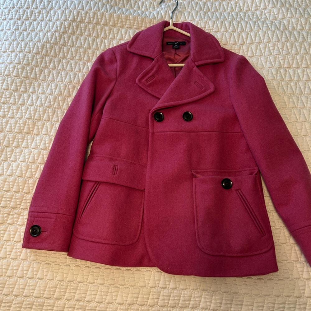 GAP Pink Double-Breasted Peacoat